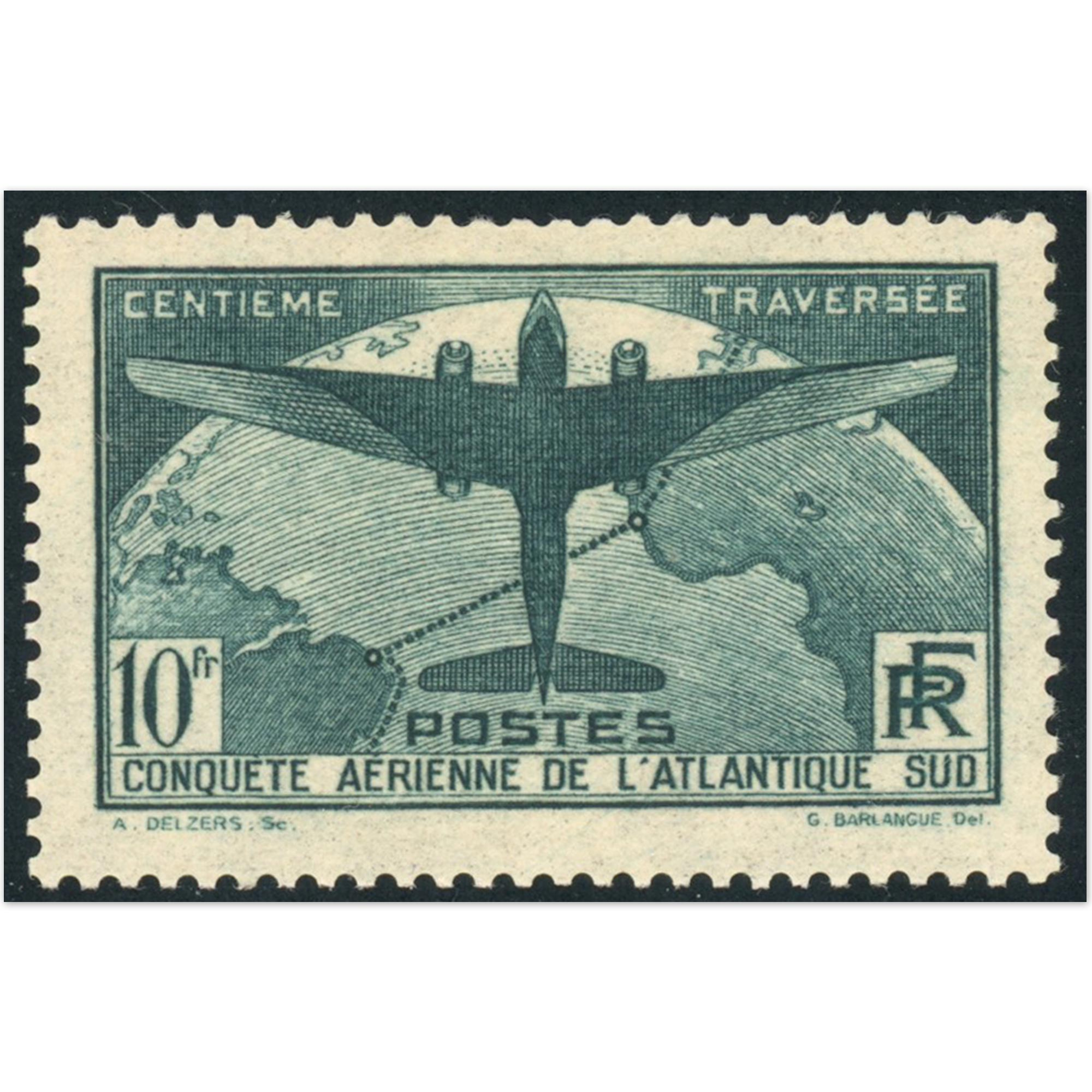 FRANCE N°321 10FR ATLANTIQUE TIMBRE NEUF* COTE 375€ ANNÉE 1936