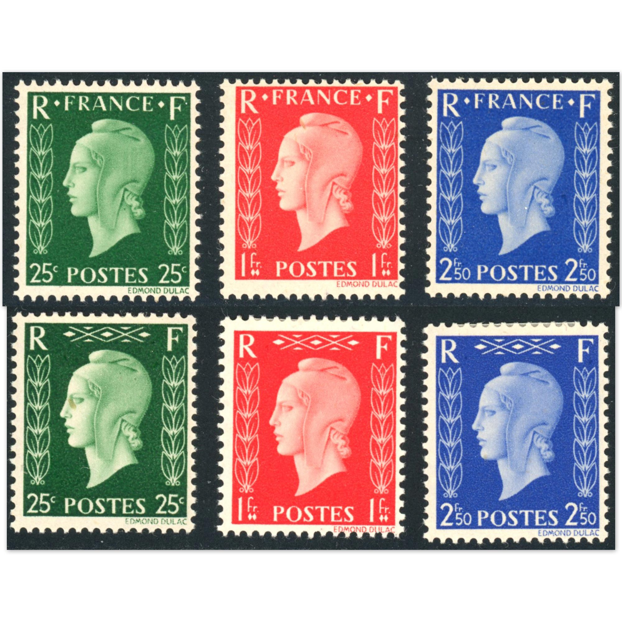 FRANCE N°701A À 701F TIRAGE SPÉCIALE DULAC TIMBRES NEUFS* SIGNÉ BRUN COTE 510€
