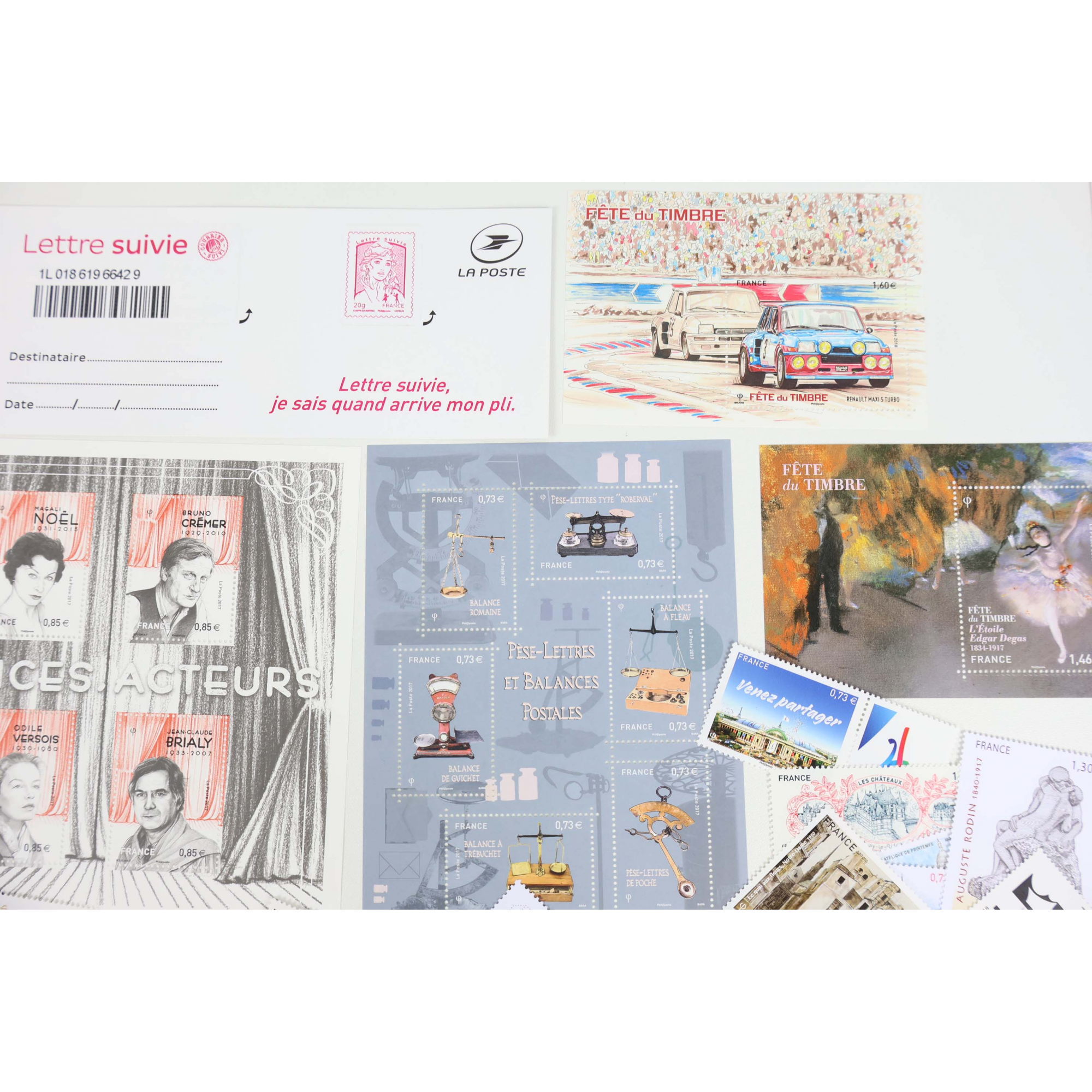 ANNÉES 2017-2018 LOT DE TIMBRES ET BLOCS MODERNES NEUFS** DE FRANCE FACIALE 154€