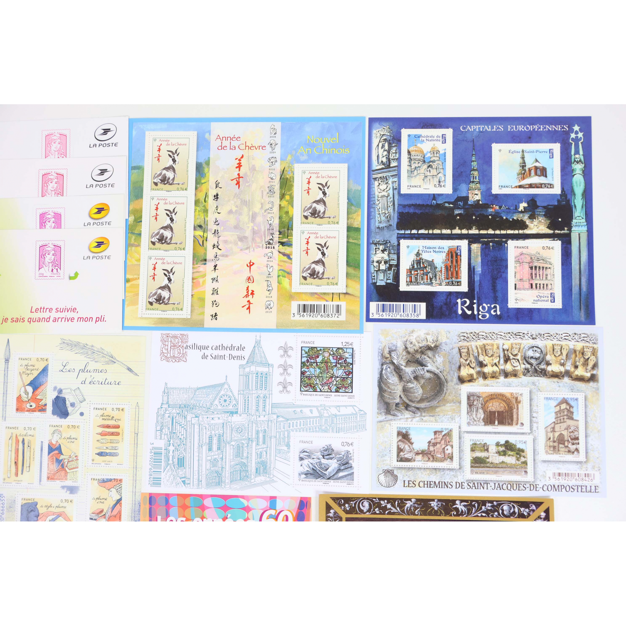 ANNÉES 2015-2016 LOT DE TIMBRES ET BLOCS MODERNES NEUFS** DE FRANCE FACIALE 166€