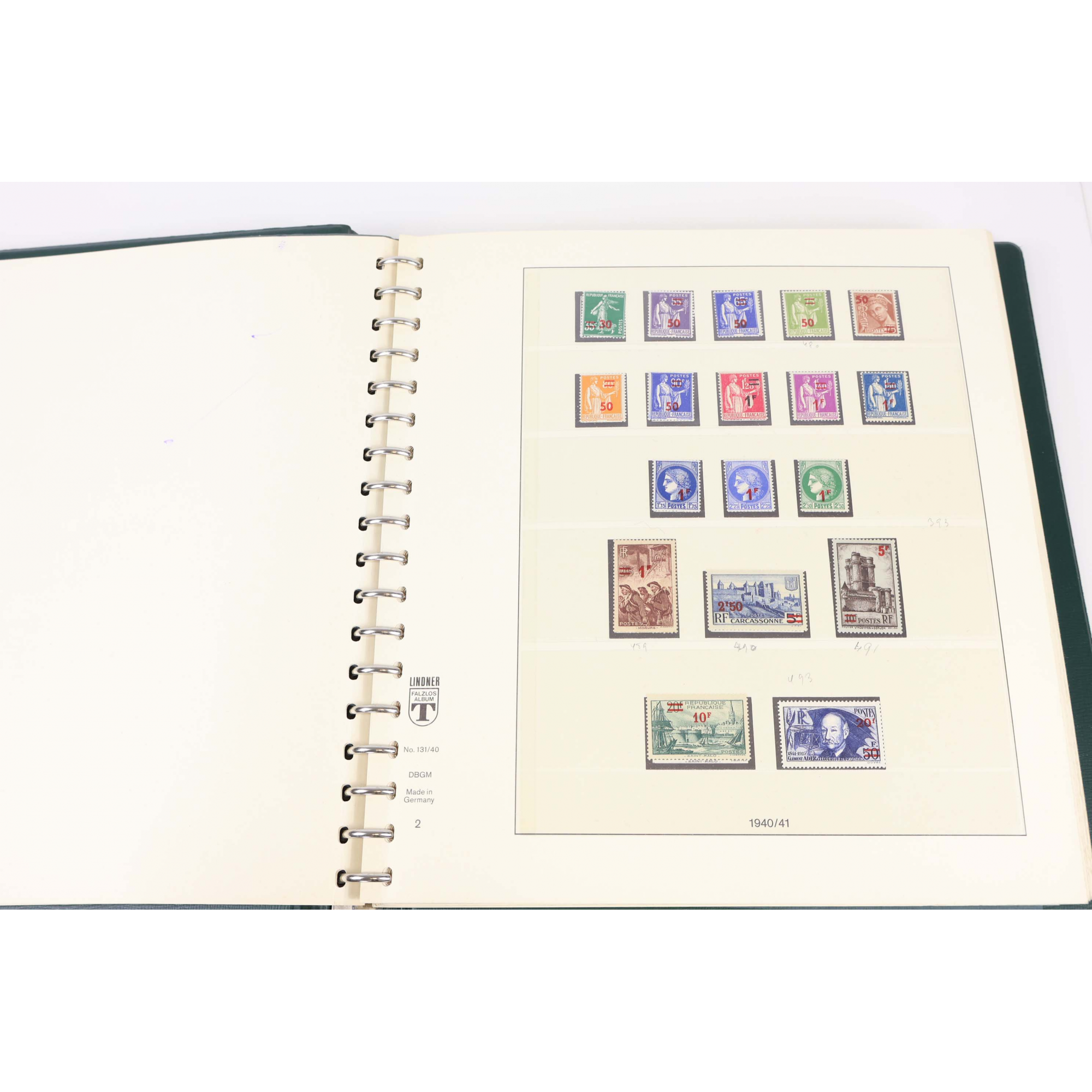 COLLECTION DE FRANCE DE 1940 À 1959 AVEC CLASSEUR LINDNER HT DE GAMME BELLE COTE