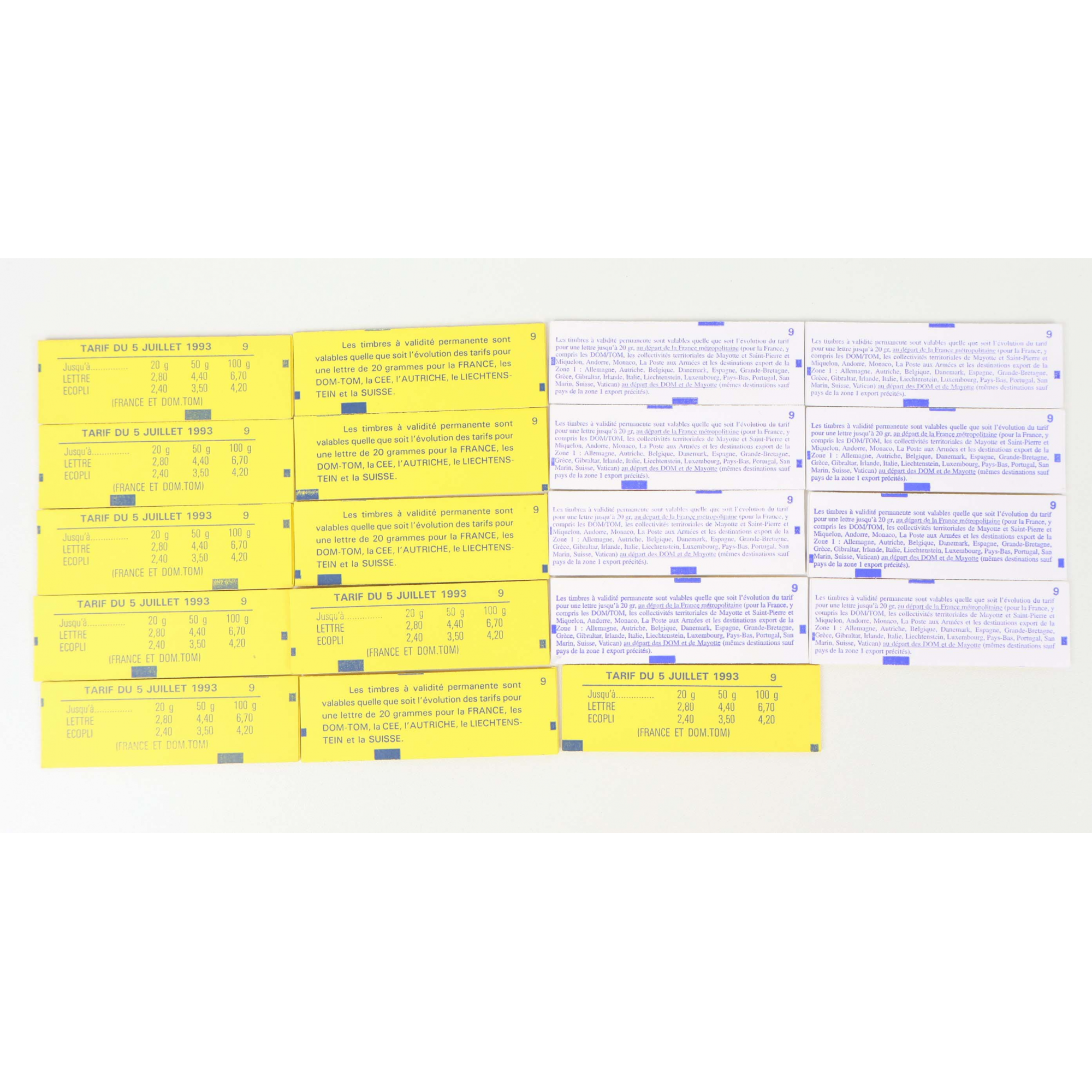 LOT DE 125 AFFRANCHISSEMENTS 20G AUTOADHÉSIFS TYPE MARIANNE TIMBRES NEUFS**