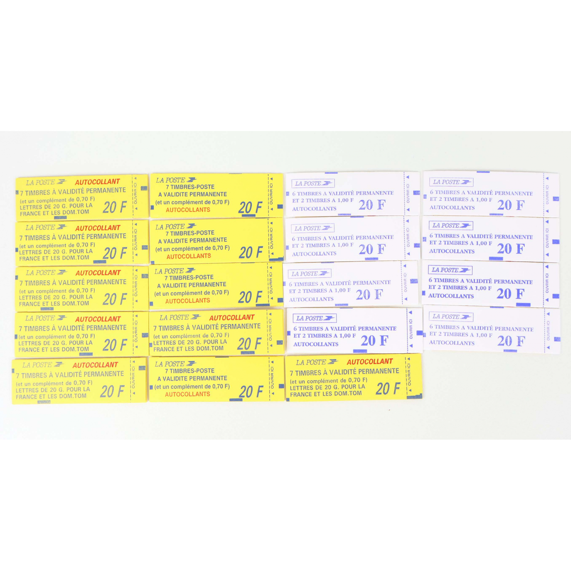 LOT DE 125 AFFRANCHISSEMENTS 20G AUTOADHÉSIFS TYPE MARIANNE TIMBRES NEUFS**