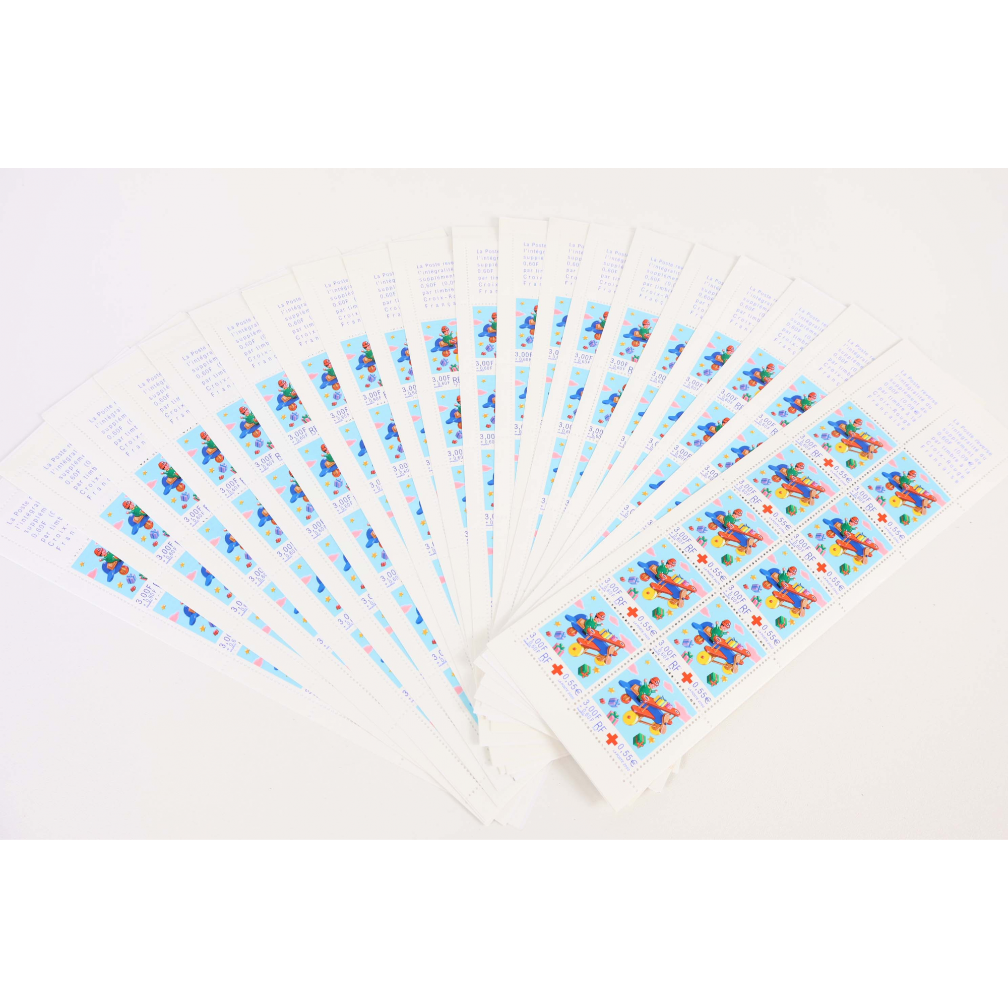 LOT 20 CARNETS CROIX ROUGE BC2049 AVION BOIS TIMBRES NEUFS** 0.46€ X 10 VF 92€