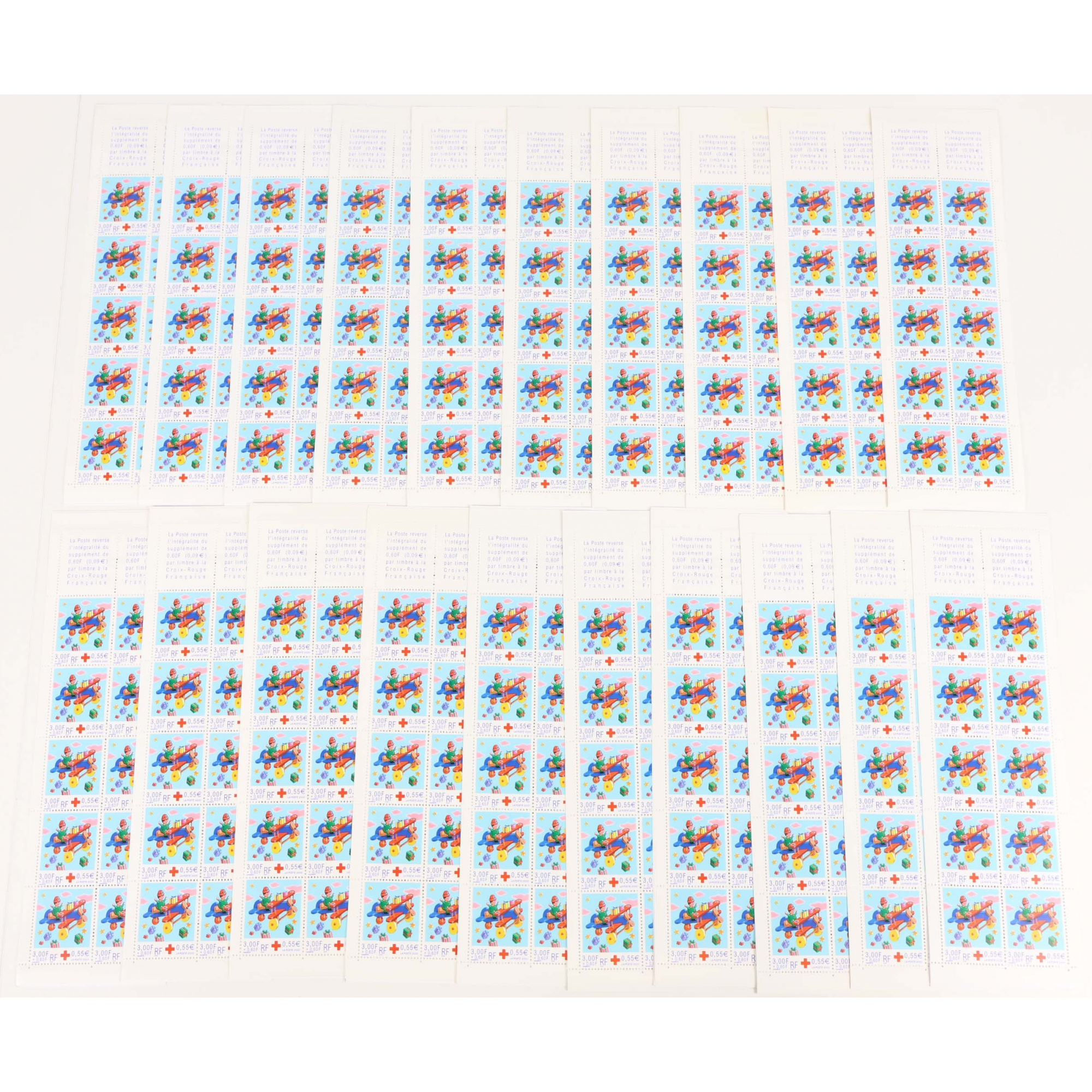 LOT 20 CARNETS CROIX ROUGE BC2049 AVION BOIS TIMBRES NEUFS** 0.46€ X 10 VF 92€