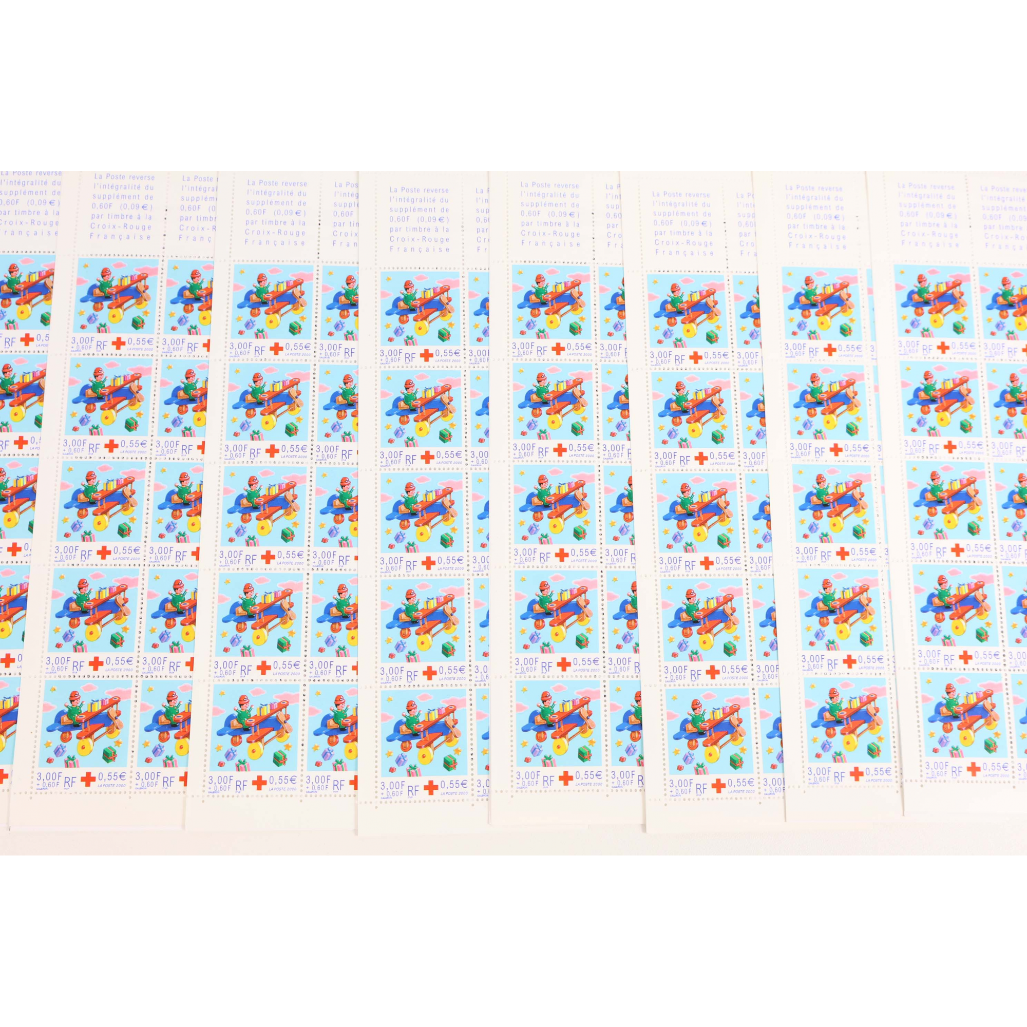 LOT 20 CARNETS CROIX ROUGE BC2049 AVION BOIS TIMBRES NEUFS** 0.46€ X 10 VF 92€