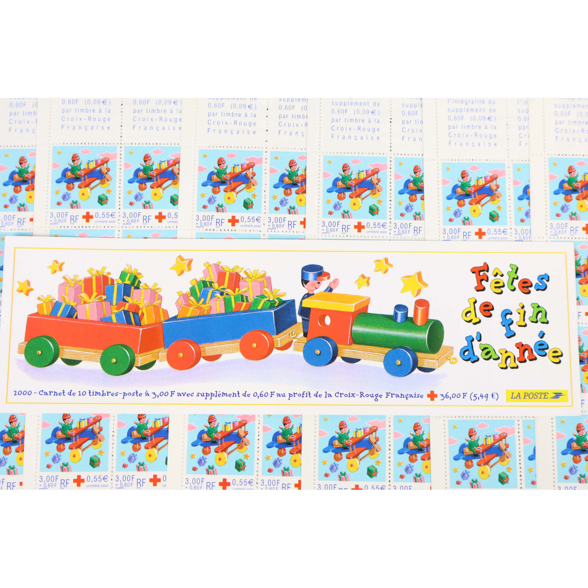 LOT 20 CARNETS CROIX ROUGE BC2049 AVION BOIS TIMBRES NEUFS** 0.46€ X 10 VF 92€