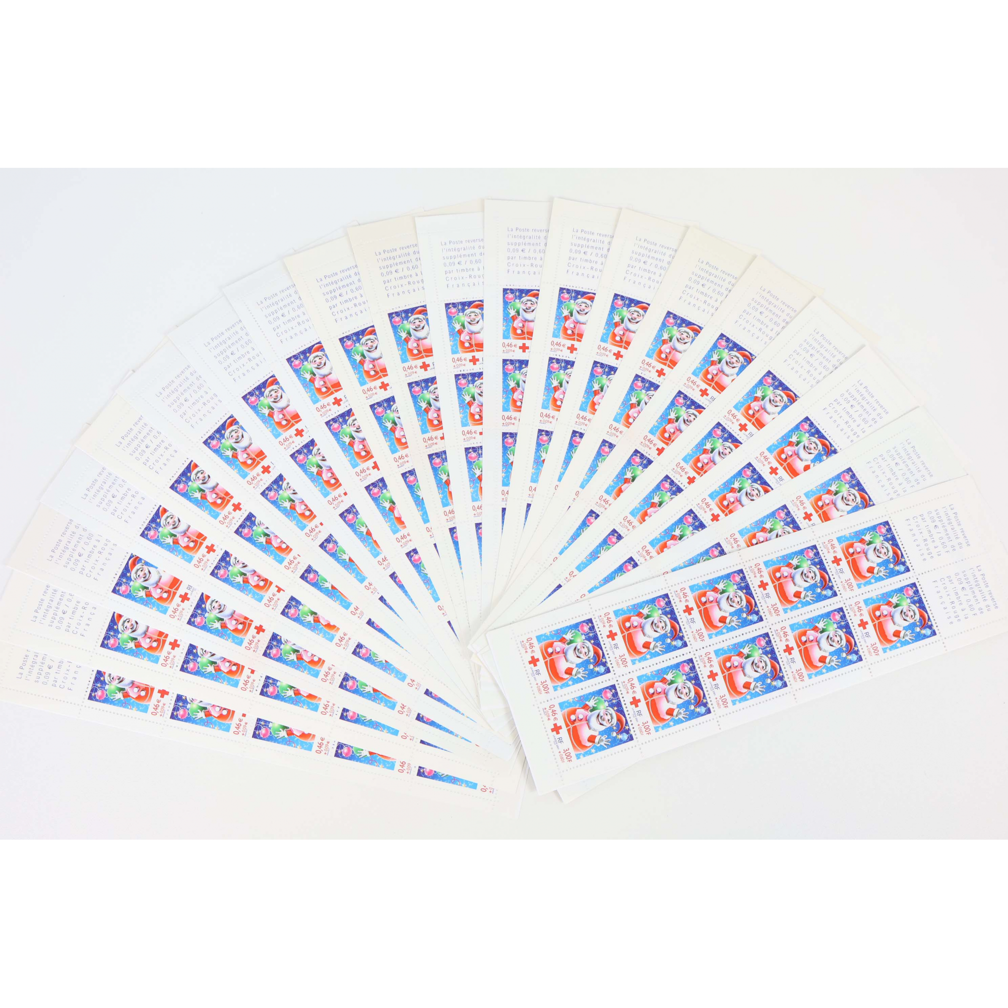 LOT 20 CARNETS CROIX ROUGE BC2050 PERE NOEL TIMBRES NEUFS** 0.46€ X 10 VF 92€