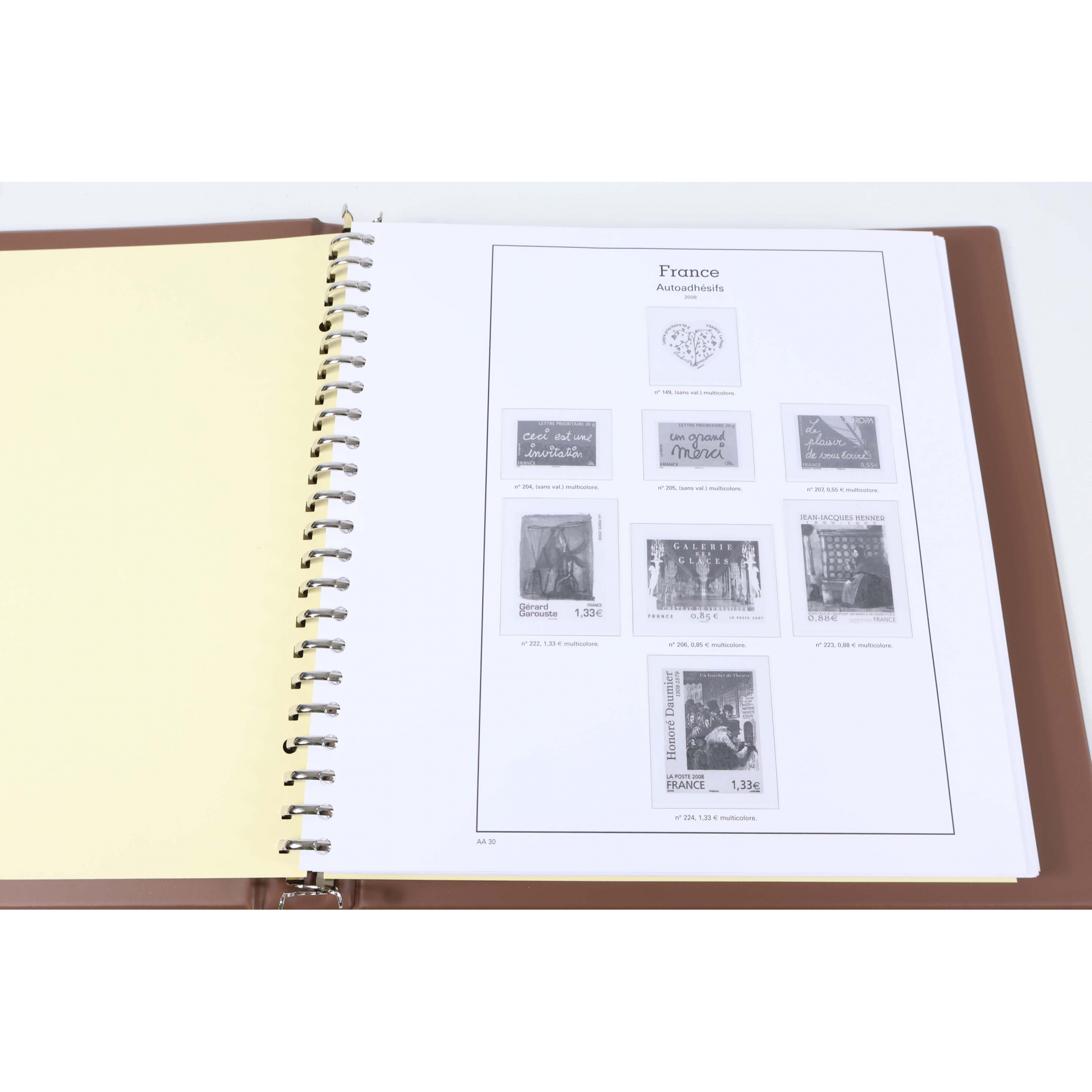 CLASSEUR MARINI POUR TIMBRES AUTOADHÉSIFS DE FRANCE DE 2008 À 2016 BEAU MATERIEL