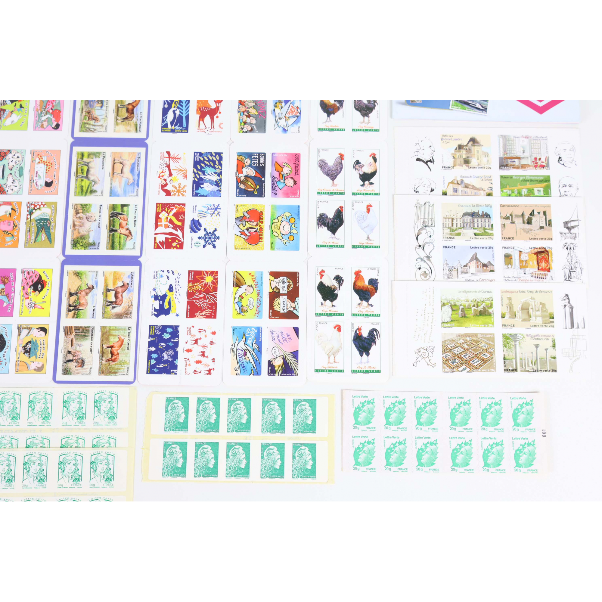 LOT DE 178 TIMBRES AUTOADHÉSIFS LETTRES VERTES 20G VP FRANCE POUR AFFRANCHIR