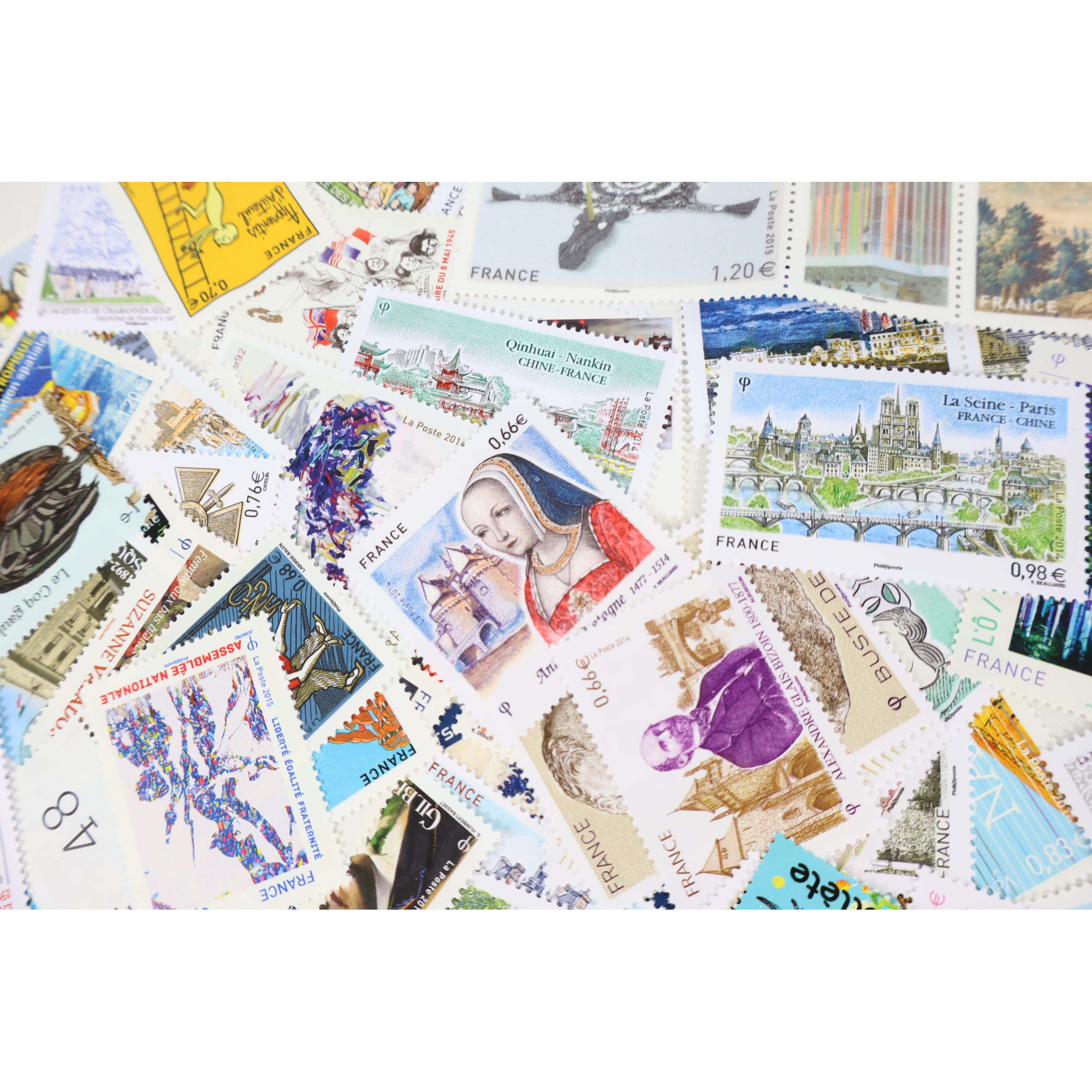 FRANCE ANNÉES 2014 À 2016 LOT DE TIMBRES-POSTE NEUFS** FACIALE 109€