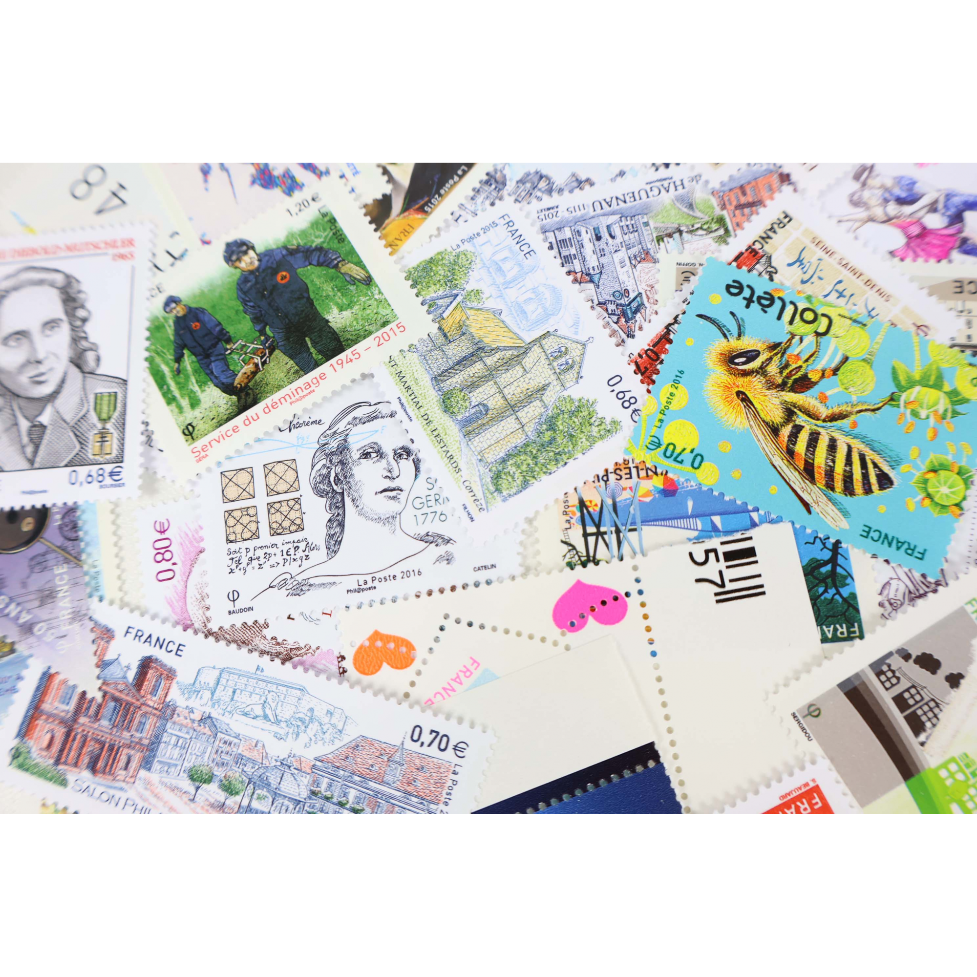 FRANCE ANNÉES 2014 À 2016 LOT DE TIMBRES-POSTE NEUFS** FACIALE 109€