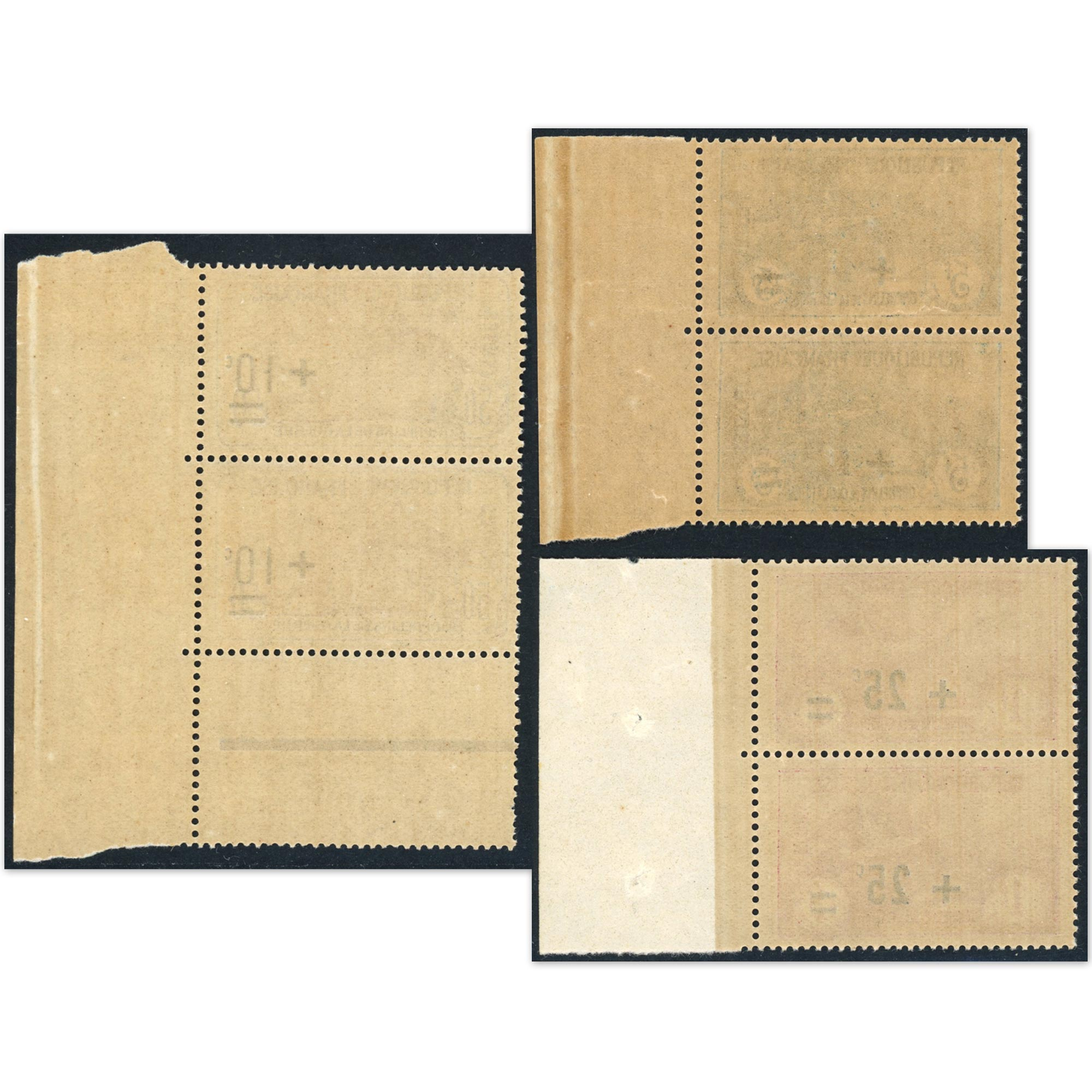 FRANCE TIMBRES N°167 À 169 DE LA SÉRIE ORPHELINS TIMBRES NEUFS** AVEC BDF RARE