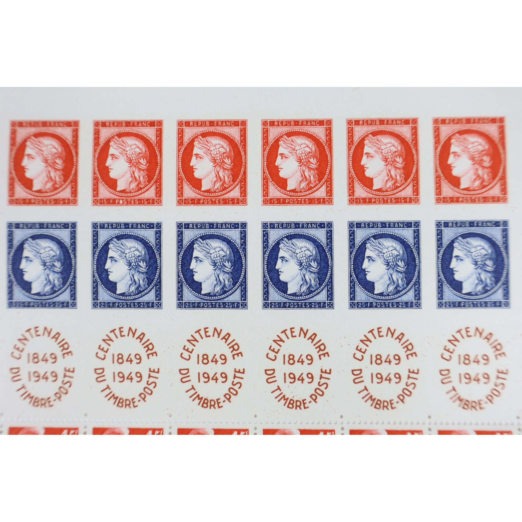 FEUILLE COMPLÈTE DE FRANCE DE 40 TIMBRES NEUFS** N°F830 "CENTENAIRE DU TIMBRE"