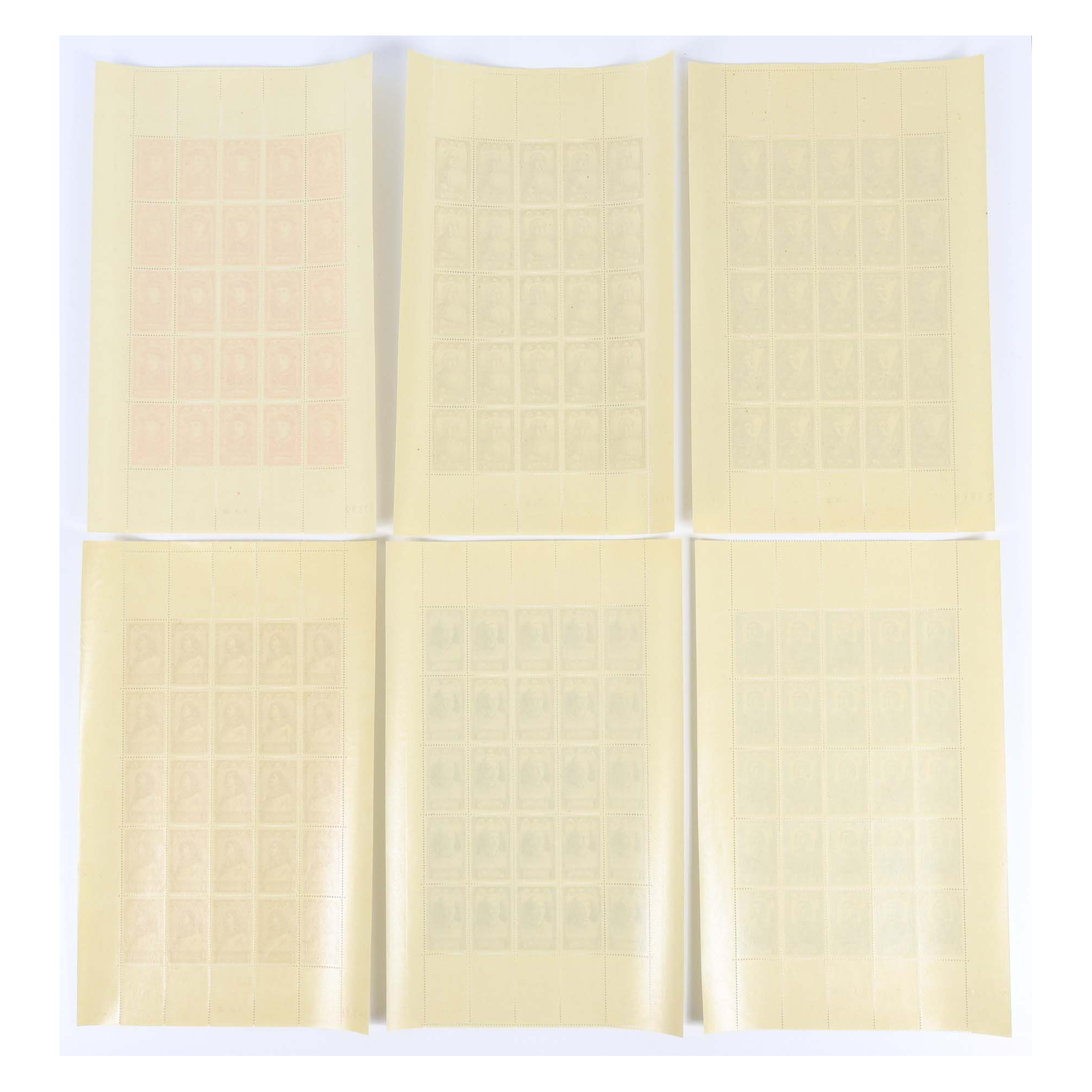6 FEUILLES DE 25 TIMBRES NEUFS** SÉRIE COMPLÈTE "CÉLÉBRITÉS" N°765/770 AN 1946