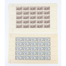 2 FEUILLES DE 25 TIMBRES NEUFS** SÉRIE COMPLÈTE "SECOURS NATIONAL" N°497/498
