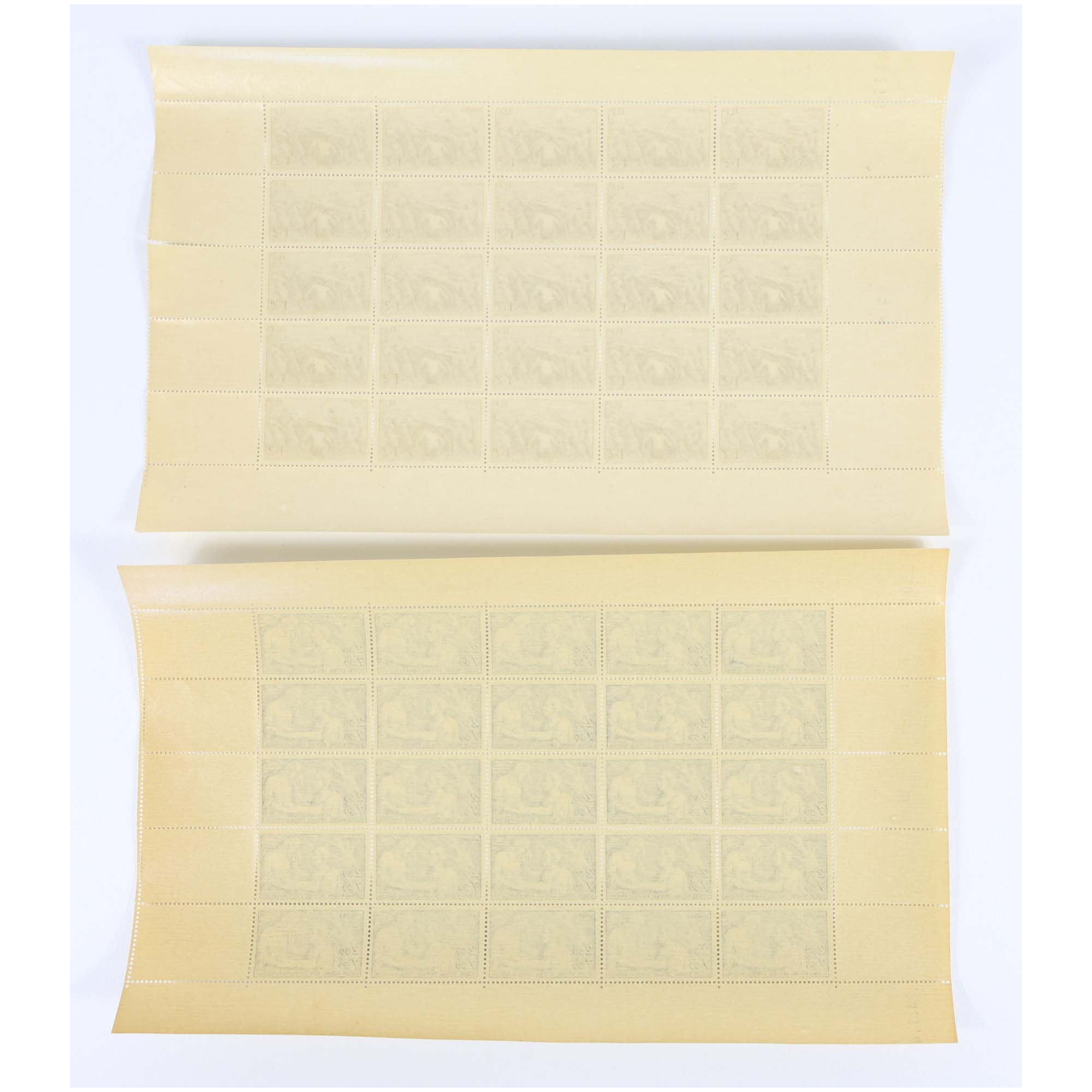 2 FEUILLES DE 25 TIMBRES NEUFS** SÉRIE COMPLÈTE "SECOURS NATIONAL" N°497/498