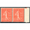FRANCE PAIRE N°203 SEMEUSE LIGNEE ANNÉE 1924-32 TIMBRES NEUFS COTE 120€