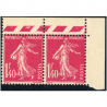 FRANCE PAIRE N°196 SEMEUSE FOND PLEIN ANNÉES 1924-32 TIMBRES NEUFS COTE 104€