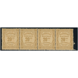 FRANCE BANDE DE 4 TIMBRES TAXE N°45 RECOUVREMENTS TIMBRES NEUFS** COTE 480€
