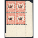 FRANCE BLOC DE 4 TIMBRES TAXE N°50 RECOUVREMENTS TIMBRES NEUFS** COTE 128€