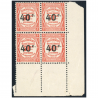 FRANCE BLOC DE 4 TIMBRES TAXE N°50 RECOUVREMENTS TIMBRES NEUFS** COTE 128€