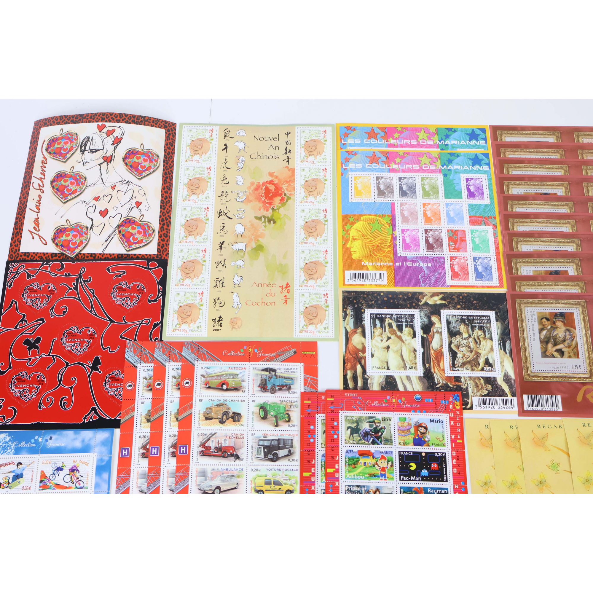 LOT BLOCS FEUILLET TIMBRES EN EUROS AVEC DÉFAUTS POUR AFFRANCHIR FACIALE 188.48€