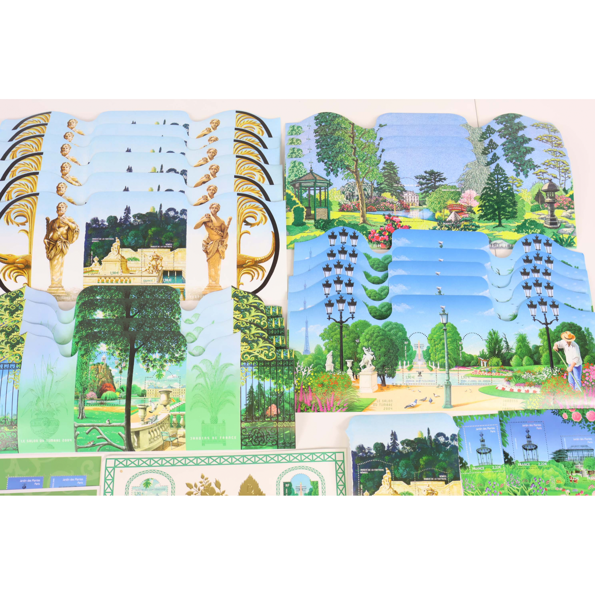 LOT DE BLOCS TIMBRES EN EUROS VALEURS ENTRE 1.90 ET 2.22€ AVEC DÉFAUTS VF 171€