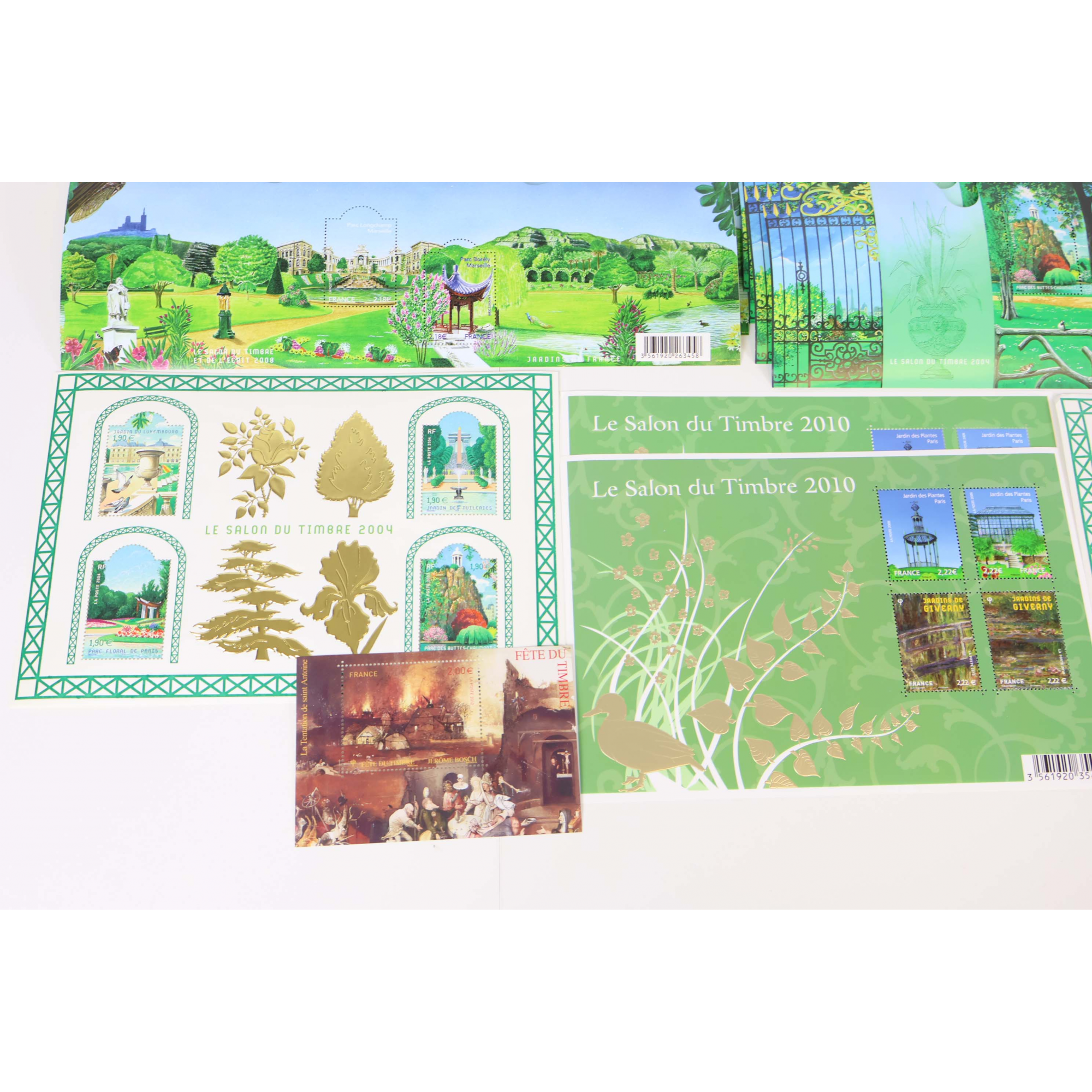 LOT DE BLOCS TIMBRES EN EUROS VALEURS ENTRE 1.90 ET 2.22€ AVEC DÉFAUTS VF 171€