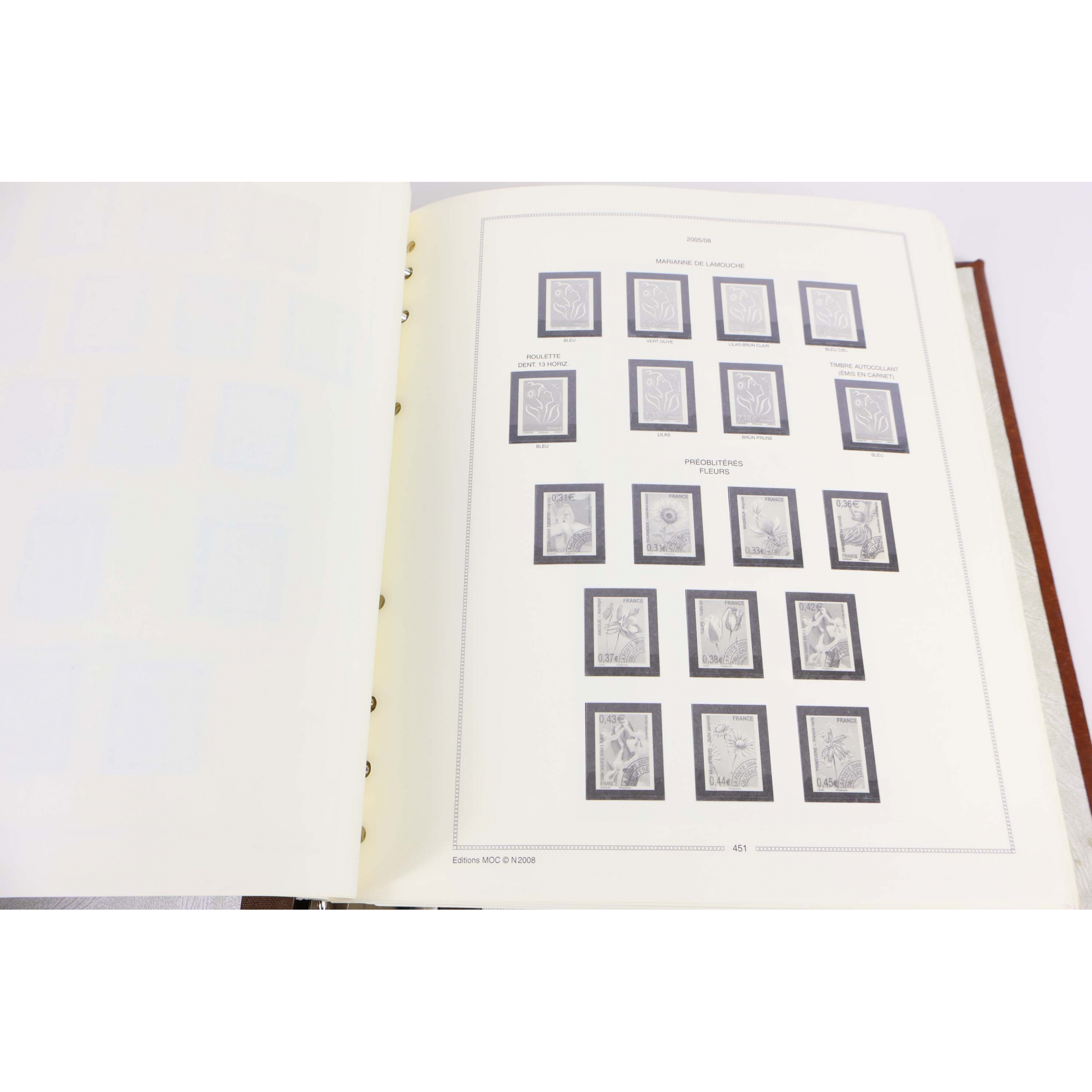 ALBUM MOC AVEC FEUILLES POUR RANGER UNE COLLECTION DE TIMBRES FRANCE 2006 À 2013
