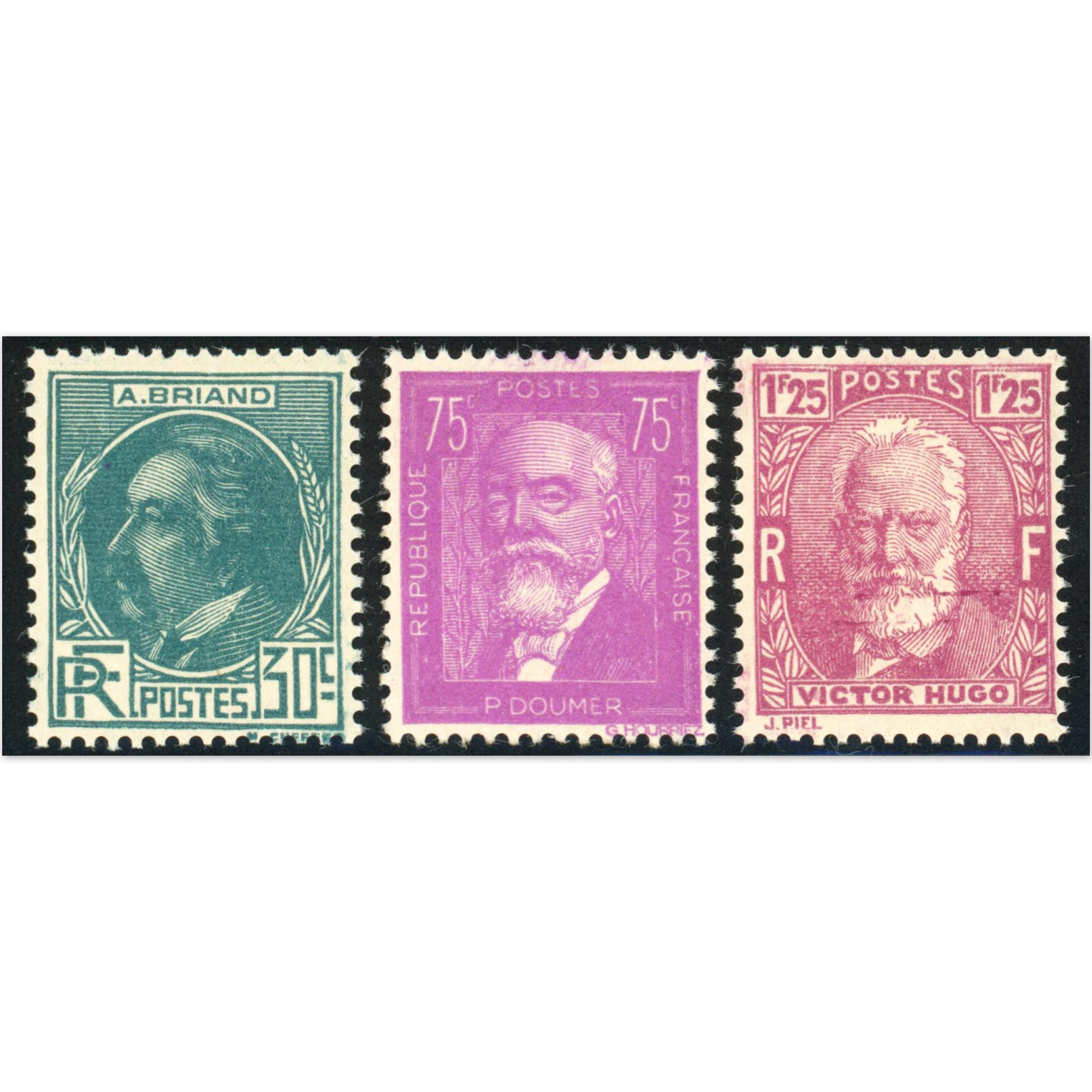 FRANCE CELEBRITES N°291 A 293 TIMBRES NEUFS ANNEE 1933 COTE 155€