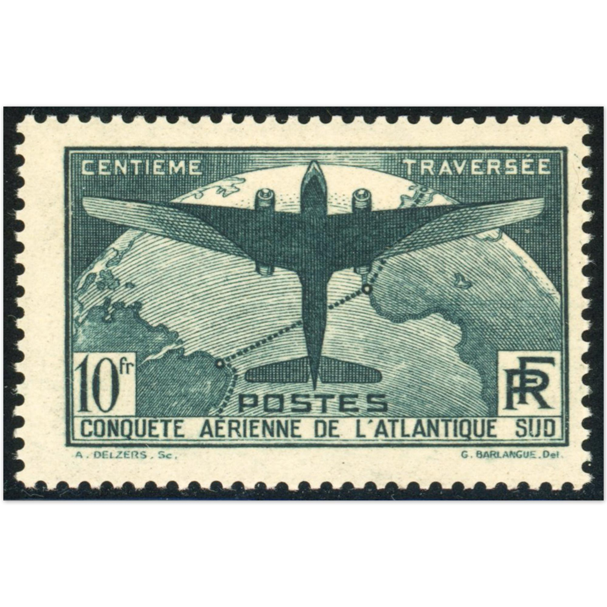 FRANCE 10FR ATLANTIQUE N°321 TIMBRE NEUF* ANNEE 1936 COTE 375€ SUPERBE QUALITE