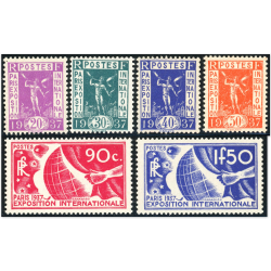 FRANCE SERIE COMPLETE EXPO DE PARIS N°322 A 327 TIMBRES NEUFS** ANNEE 1936 LUXE