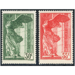 FRANCE VICTOIRE DE SAMOTHRACE N°354 ET 355 TIMBRES NEUFS* 1937 SUPERBE QUALITE