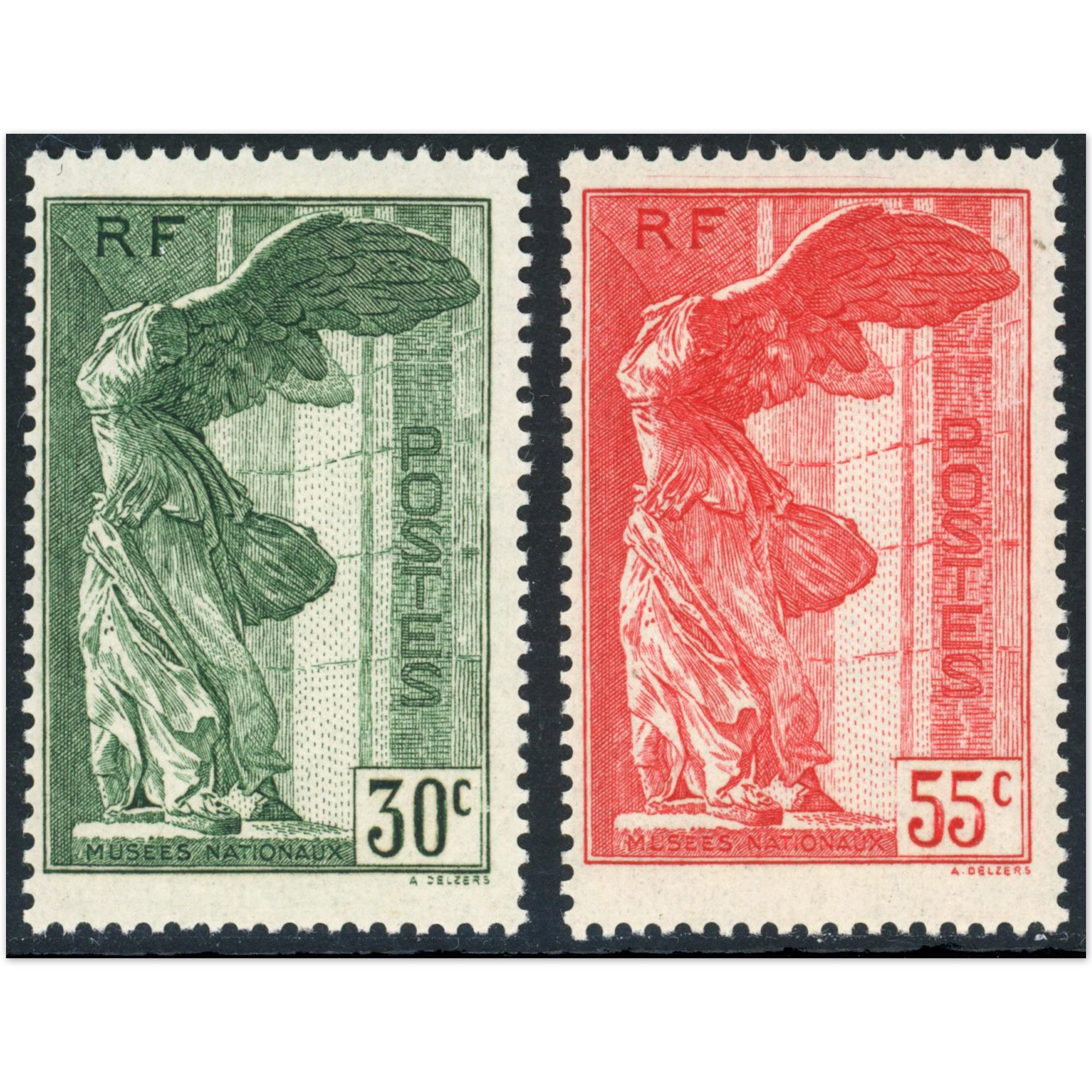 FRANCE VICTOIRE DE SAMOTHRACE N°354 ET 355 TIMBRES NEUFS* 1937 SUPERBE QUALITE