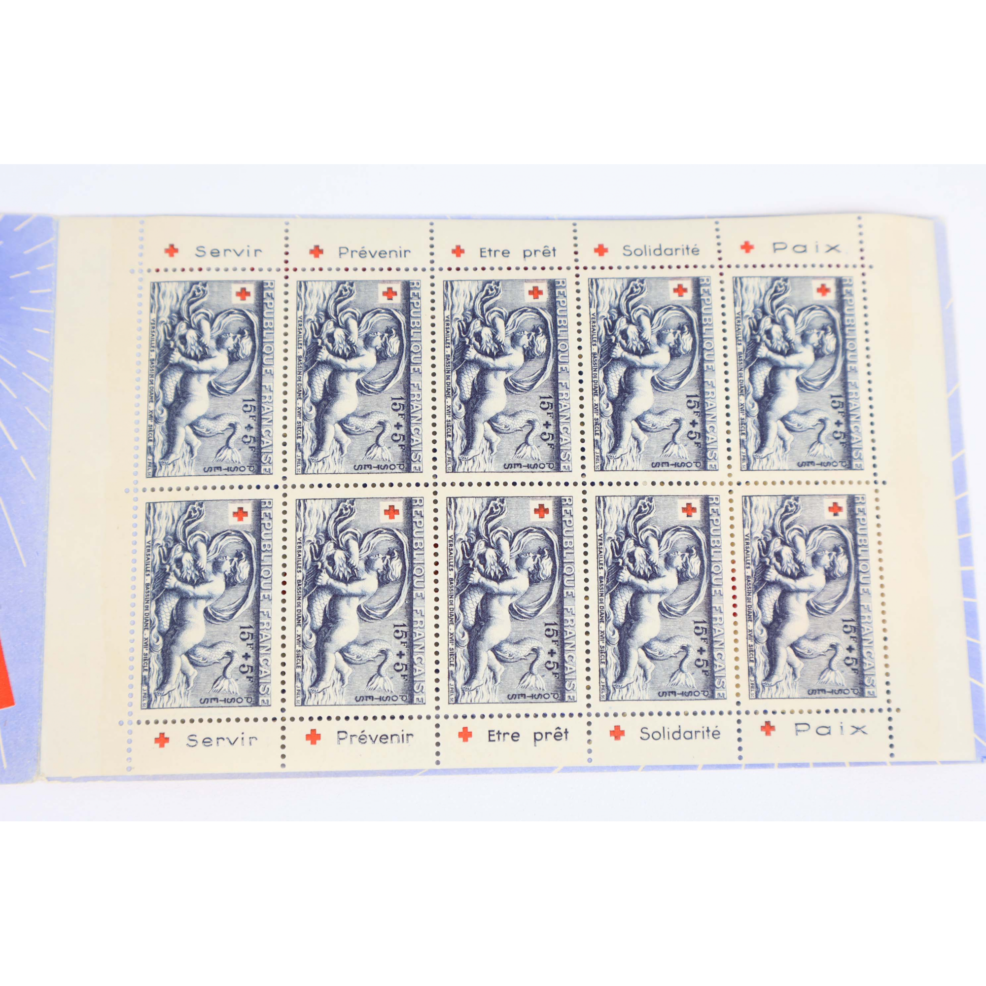CARNET CROIX-ROUGE DE 1952 AVEC PUBLICITE N°2001 COTE 550€ QUALITE LUXE