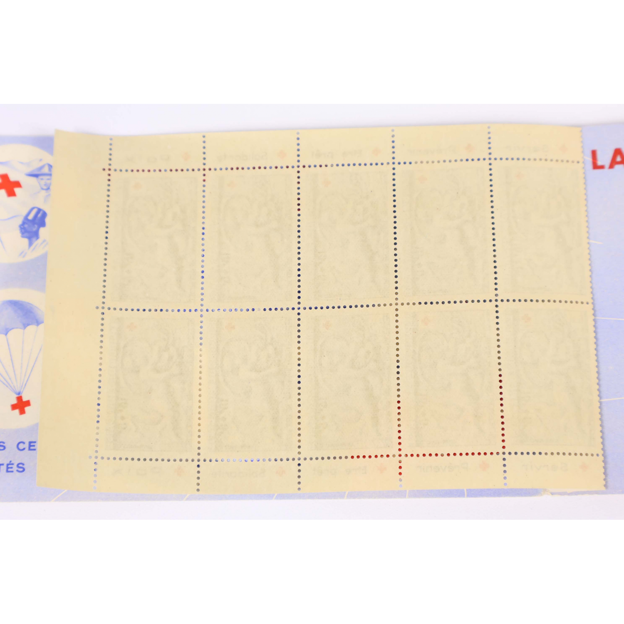CARNET CROIX-ROUGE DE 1952 AVEC PUBLICITE N°2001 COTE 550€ QUALITE LUXE