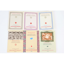 LOT DE CARNETS CROIX-ROUGE DE 1957 A 1962 COMPLET, TIMBRES NEUFS, BELLE QUALITE