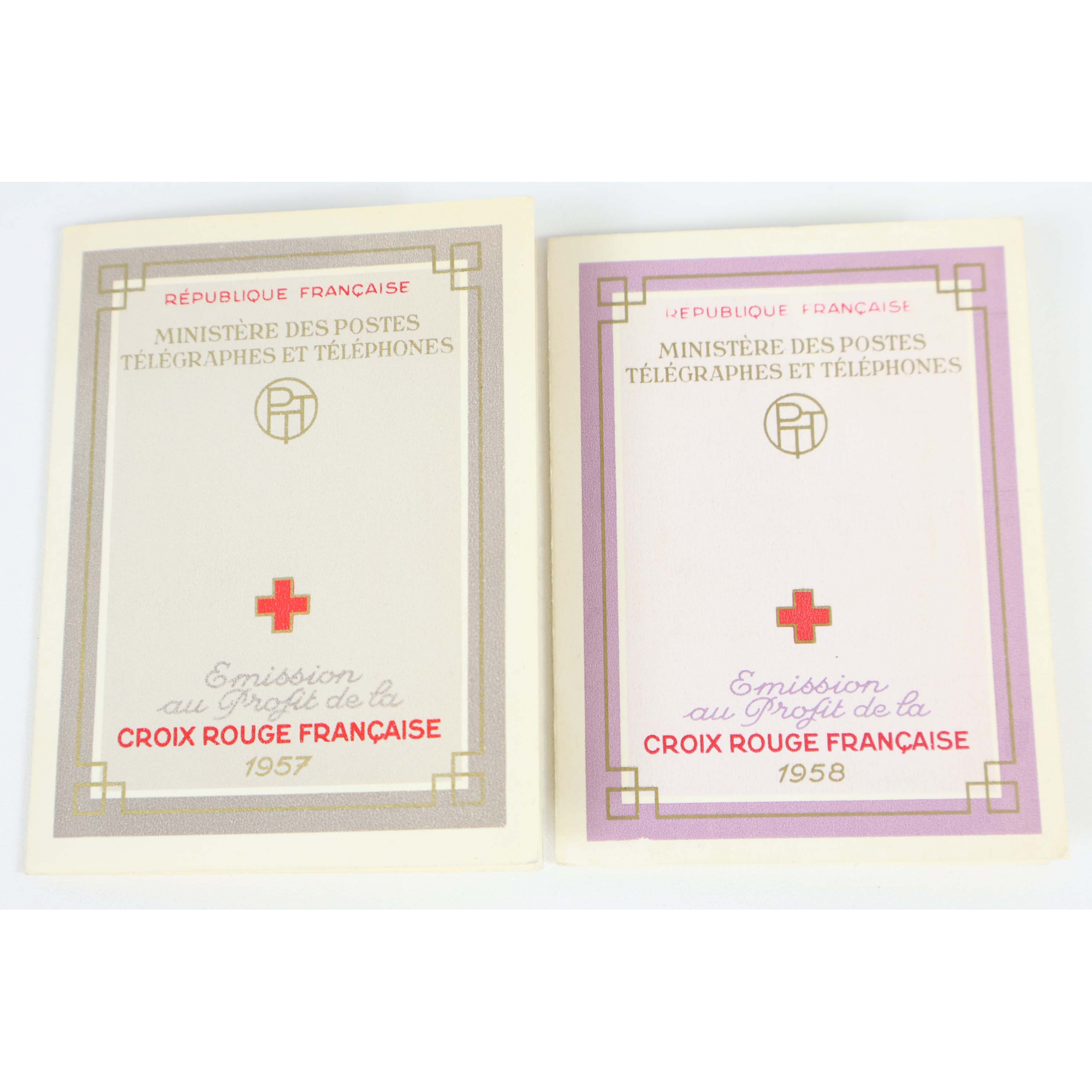 LOT DE CARNETS CROIX-ROUGE DE 1957 A 1962 COMPLET, TIMBRES NEUFS, BELLE QUALITE