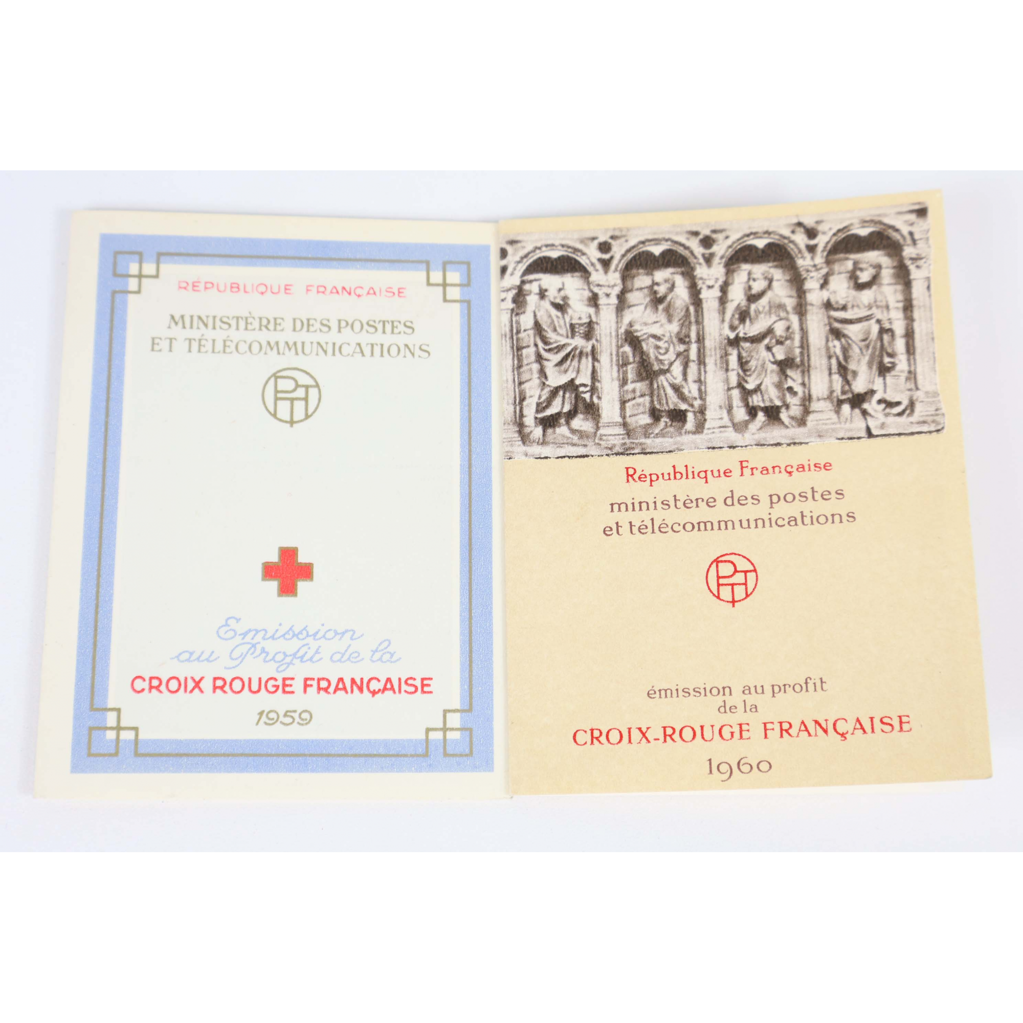 LOT DE CARNETS CROIX-ROUGE DE 1957 A 1962 COMPLET, TIMBRES NEUFS, BELLE QUALITE