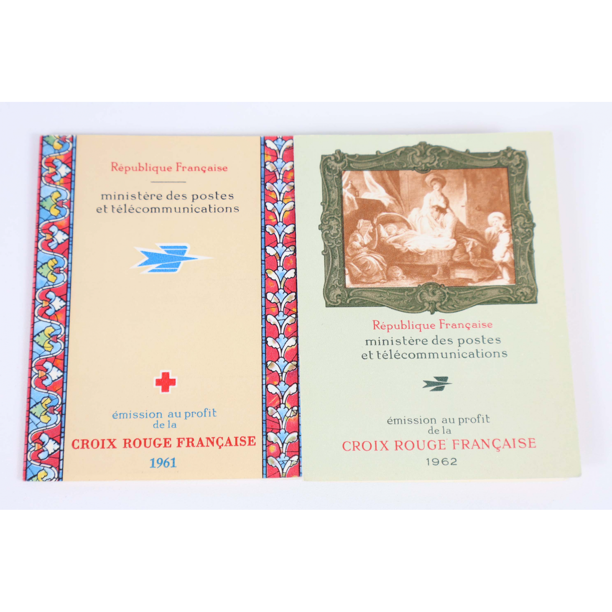 LOT DE CARNETS CROIX-ROUGE DE 1957 A 1962 COMPLET, TIMBRES NEUFS, BELLE QUALITE