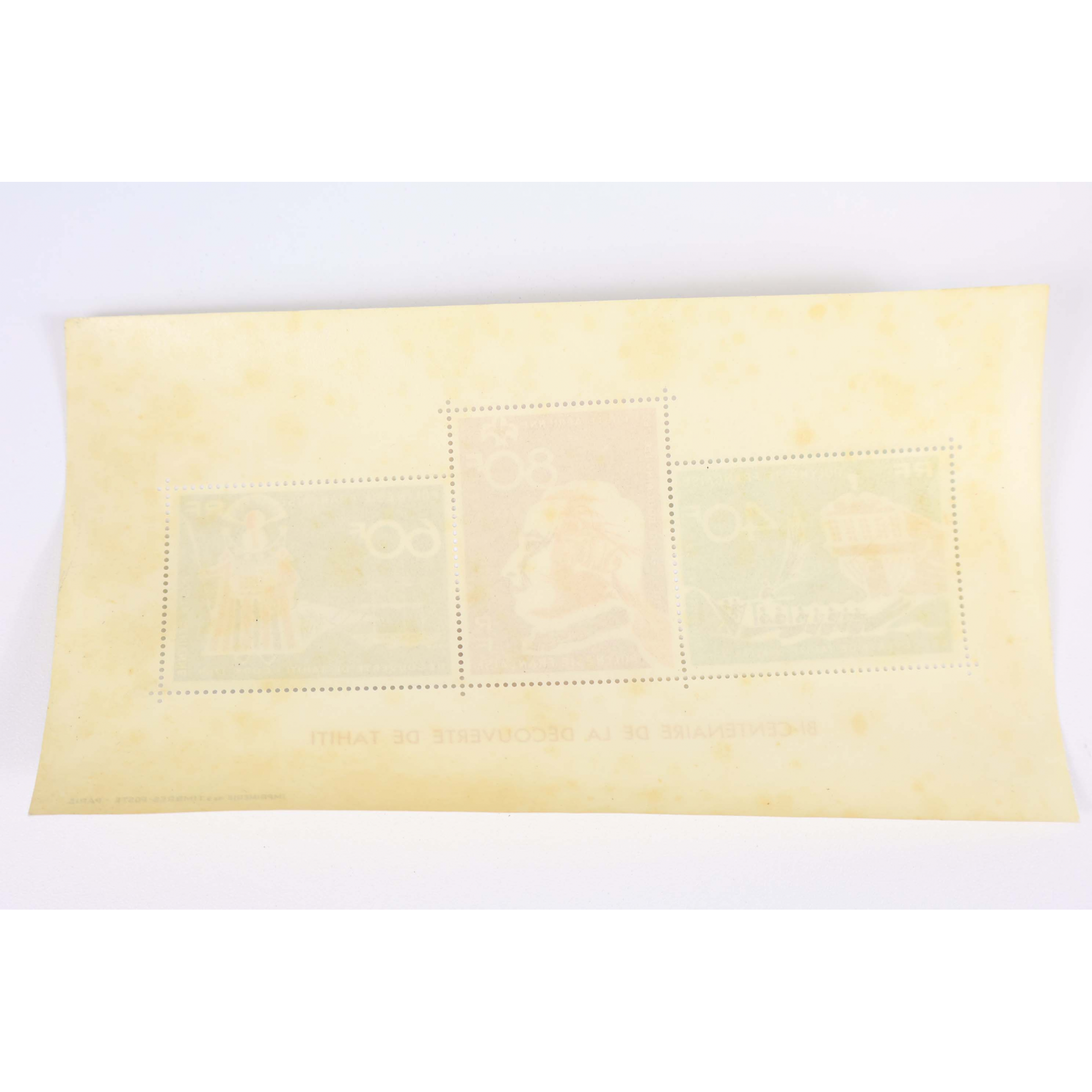 POLYNESIE 2 BLOCS-FEUILLET N°1 ANNEE 1968 COTE 370€ AVEC ROUSSEURS PRIX BAS