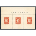 BANDE DE 3 TIMBRES N°841 NEUFS** 10FR VERMILLON, ANNÉE 1949, BELLE QUALITÉ