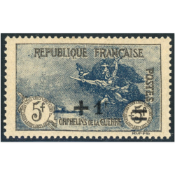 FRANCE ORPHELINS DE LA GUERRE N°169 5FR+5FR SURCHARGÉ TIMBRE NEUF** COTE 360€