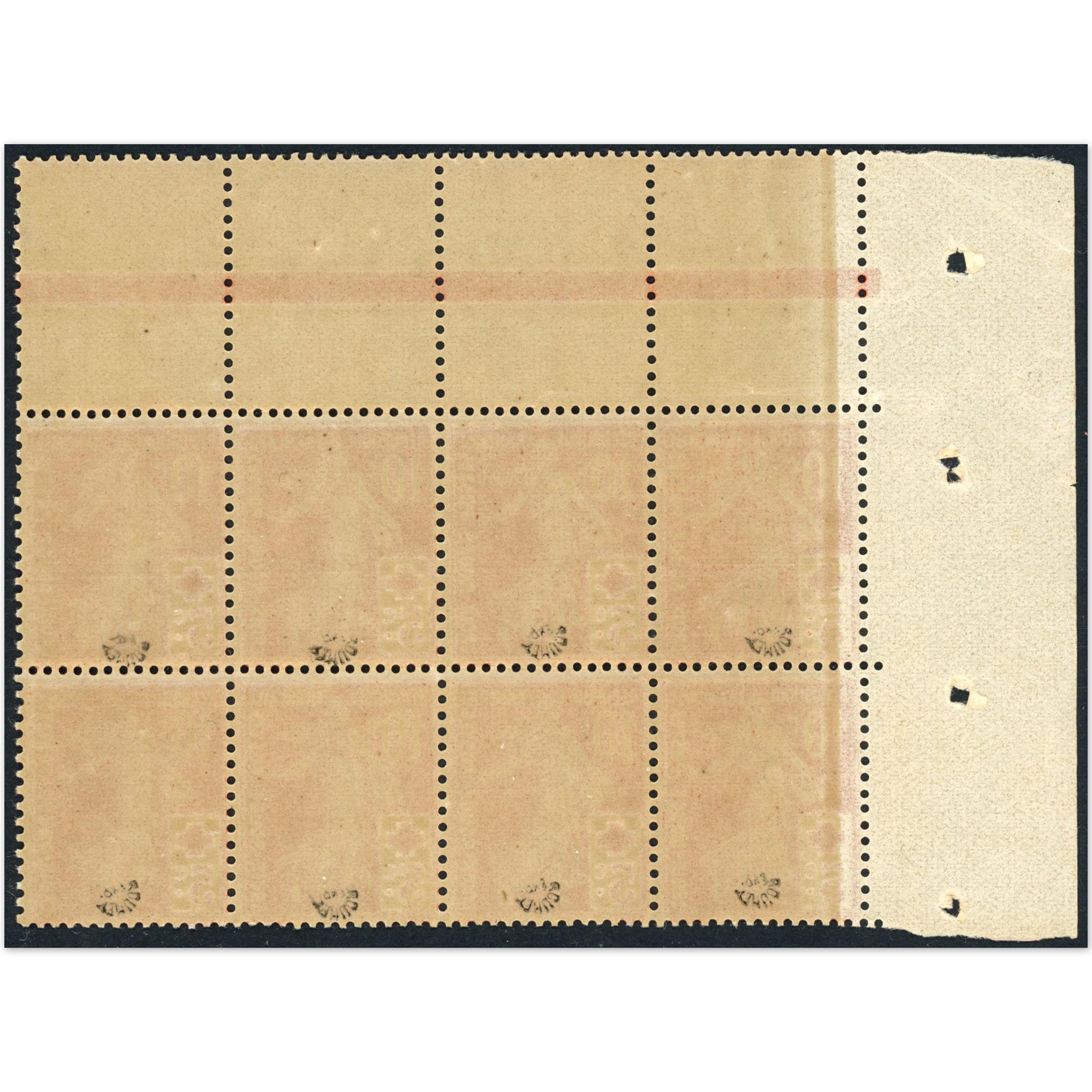 FEUILLE DE 8 TIMBRES CROIX-ROUGE N°147 TIMBRES NEUFS TOUS SIGNES ROUMET, RARE