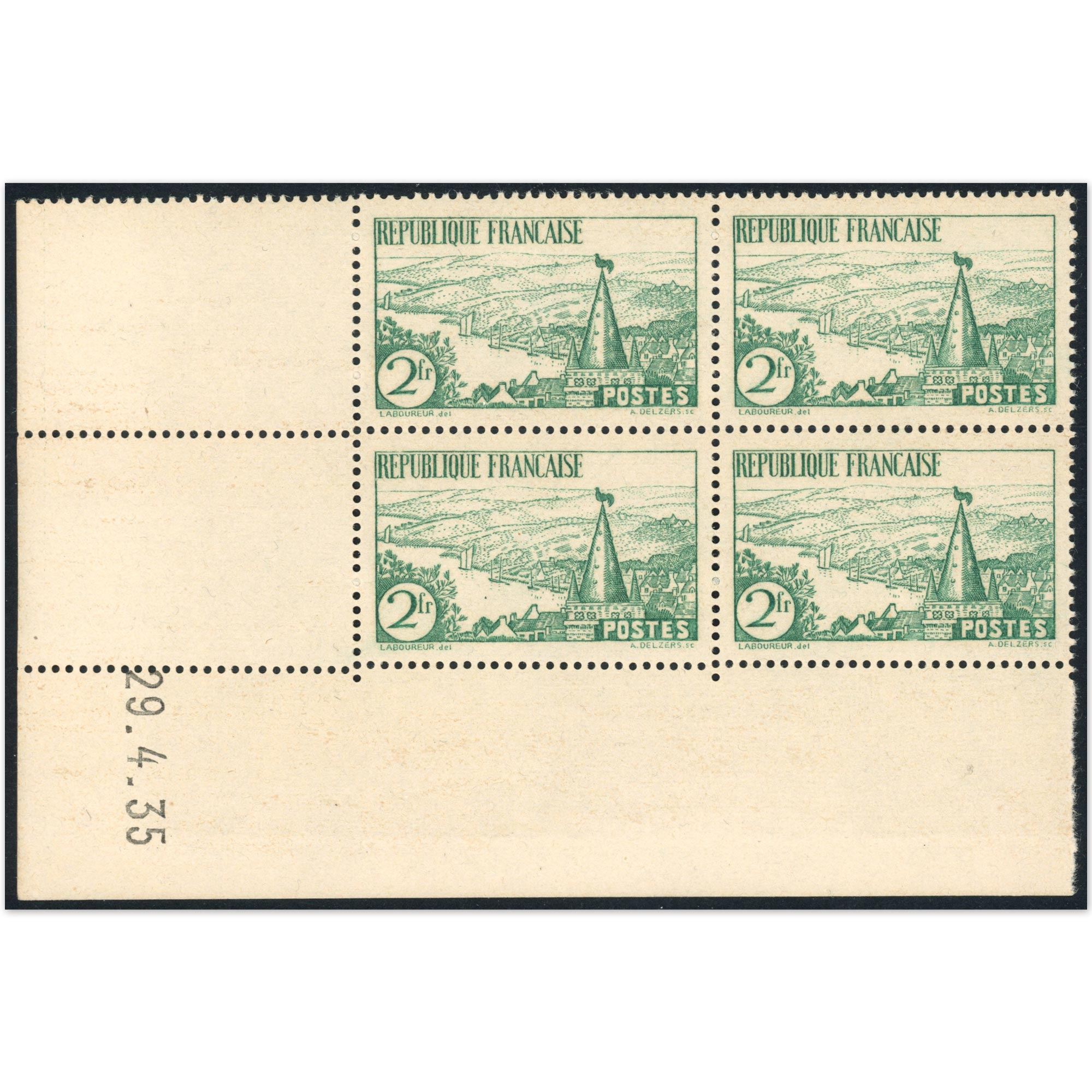 FRANCE COIN DATÉ RIVIÈRE BRETONNE N°301 TIMBRES NEUFS** ANNÉE 1935 COTE 425€