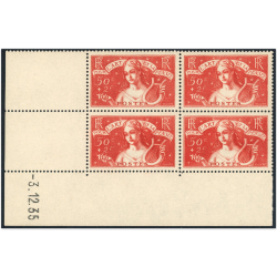 COIN DATÉ DE FRANCE ART ET PENSÉES N°308 TIMBRES NEUFS** ANNÉE 1935 COTE 675€