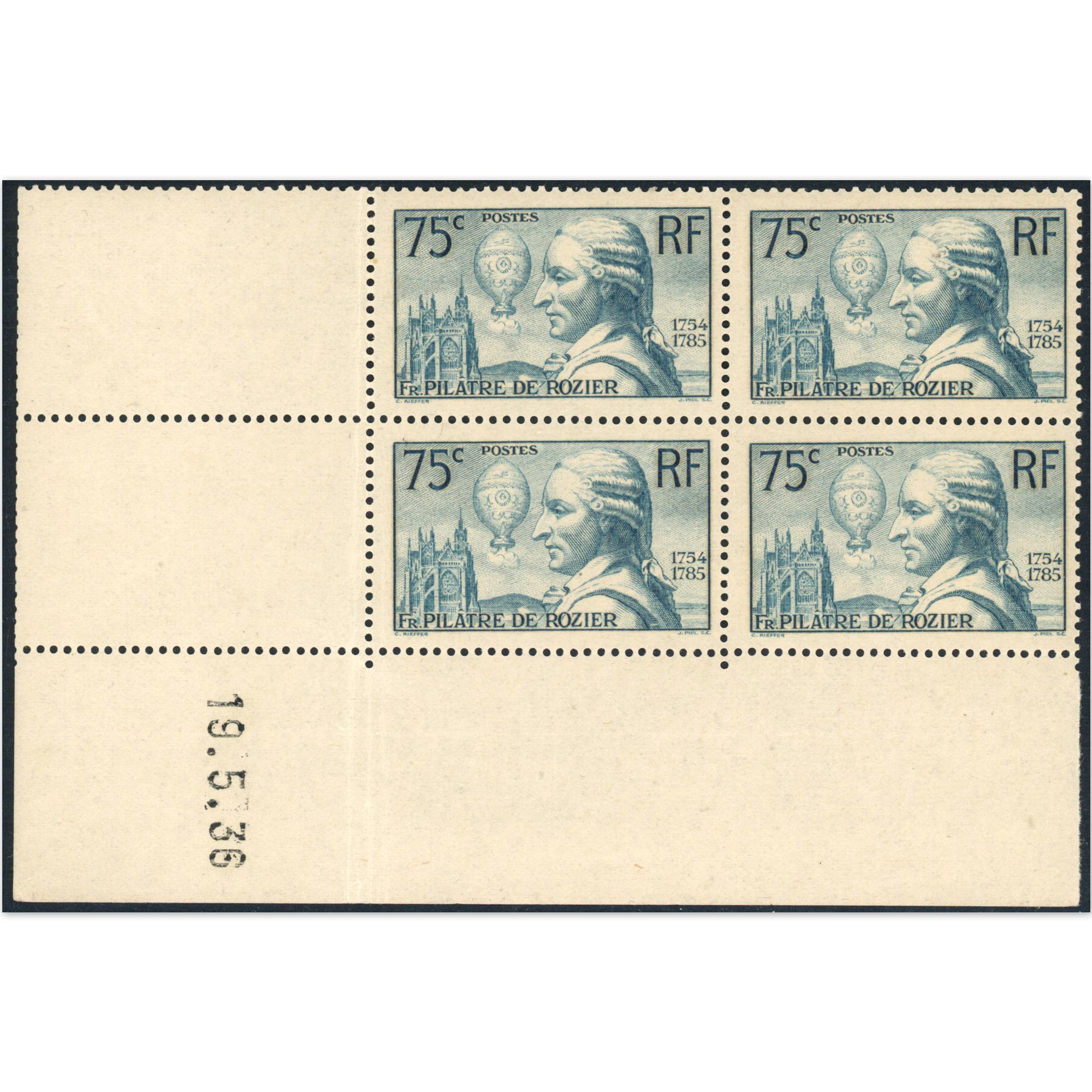 COIN DATÉ PILATRE DE ROZIER N°313 TIMBRES FRANCE NEUFS** COTE 225€ ANNÉE 1936