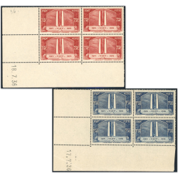 COIN DATÉ VIMY ROUGE ET BLEU N°316/317 TIMBRES FRANCE NEUFS** COTE 365€ AN 1936