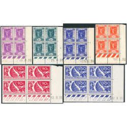 FRANCE COIN DATÉ SÉRIE COMPLÈTE EXPOSITION PARIS 1937 N°322 À 327 TIMBRES NEUFS